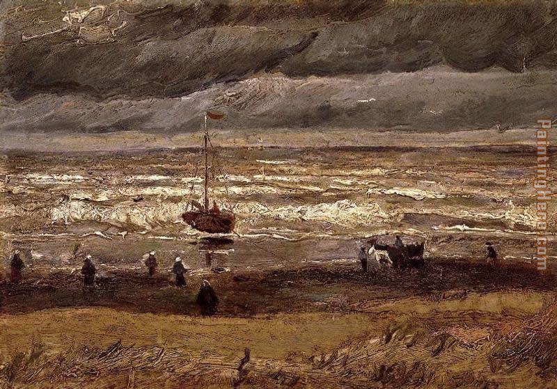 Vincent van Gogh Beach at Scheveningen in Stormy Weather